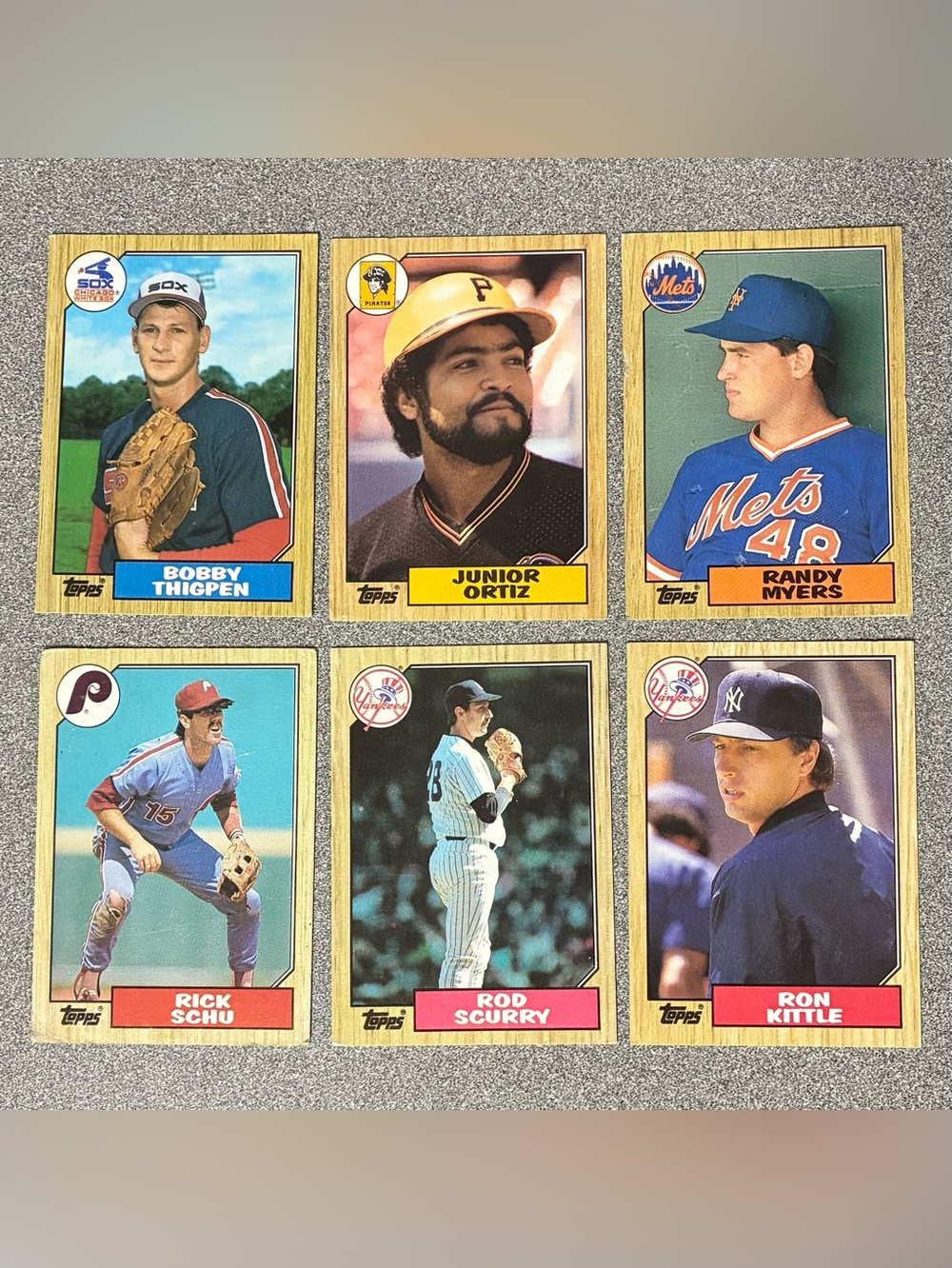 1987 Topps Baseball Cards - Set of 6